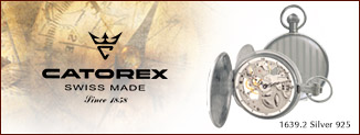 CATOREX 1639.2シルバー925スケルトン手巻式懐中時計