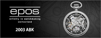 EPOS 2003ABK スケルトン＆スモールセコンド付き 手巻き式懐中時計