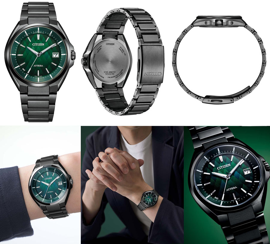 LIGHT in BLACK 2022 GREEN EDITION エコ・ドライブ　ワールドタイム電波時計 スーパーチタニウム CB3015-53W